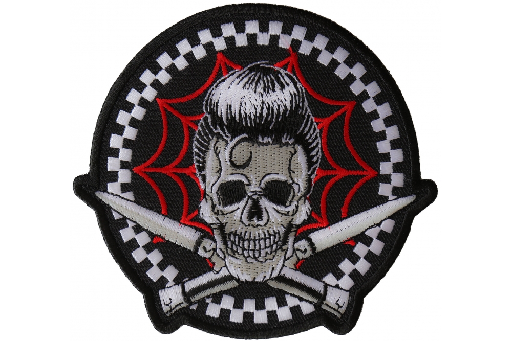 Large Skull Badges Embroidered Back Punk Patches , Biker Patches