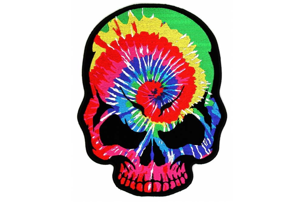 Tie Dye Skull Large Back Patch