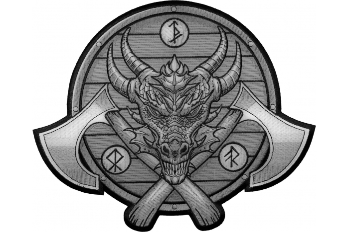 Viking Dragon and Axes Patch