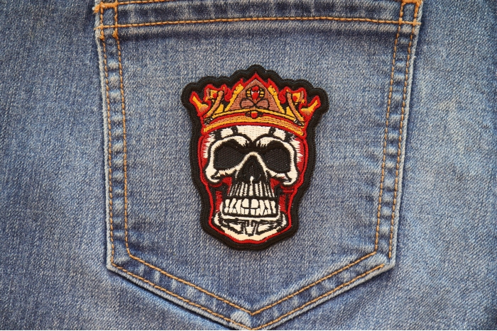King Skull Patch shown on jeans