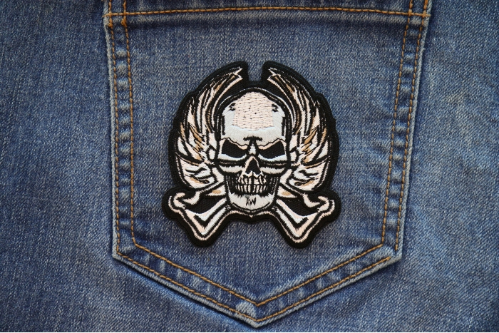 Metal Skull Patch shown on jeans