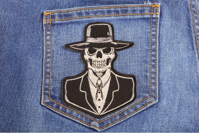 Preacher Skull Patch shown on jeans