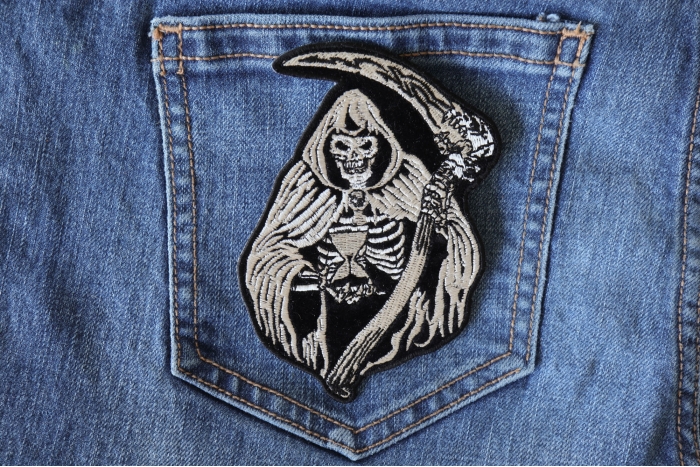 Reaper Skull Patch shown on jeans