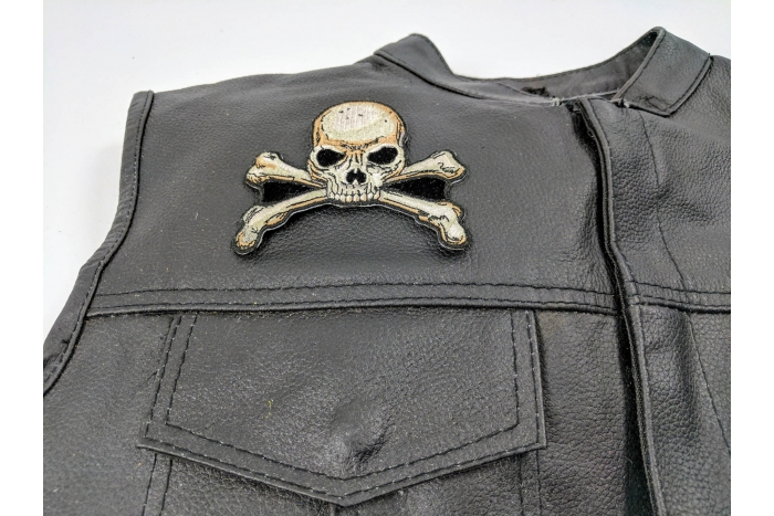  shown on leather vest