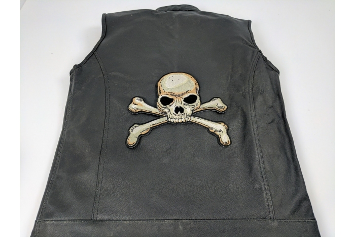  shown on leather vest