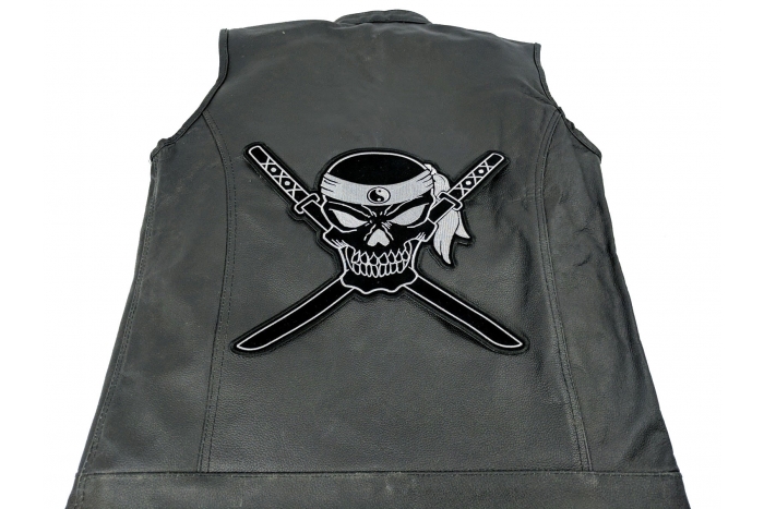  shown on leather vest