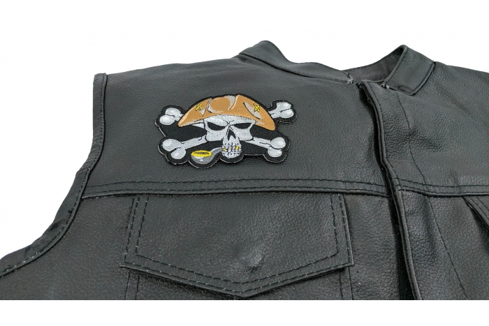 shown on leather vest