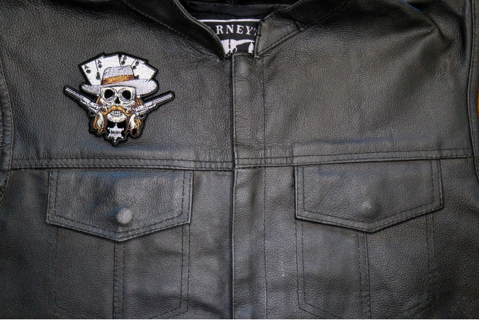 Wild Bill Hickok Patch shown on leather vest
