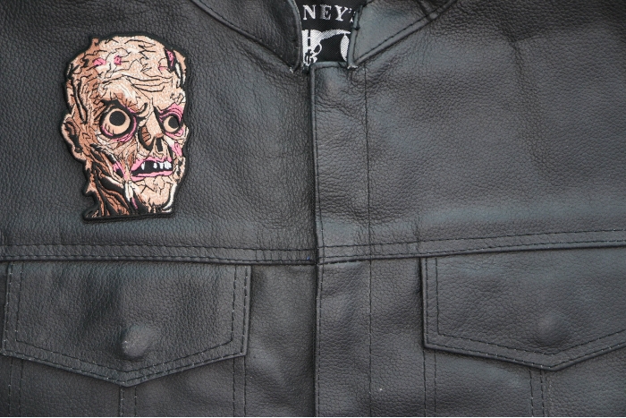 Zombie Patch, Skull Patches shown on leather vest