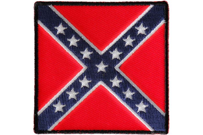 Historical Square Rebel Flag Iron on Patch