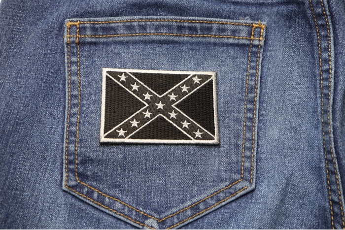 Black Rebel Flag Patch shown on jeans