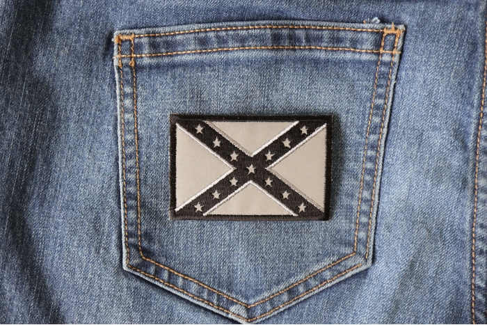 Reflective Rebel Flag Patch shown on jeans