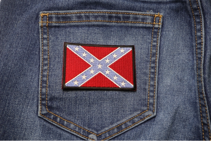 Subdued Rebel Flag Patch shown on jeans
