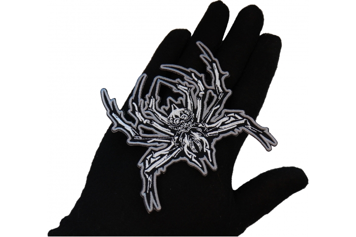 Wicked Spider Patch shown on hand for size comparison