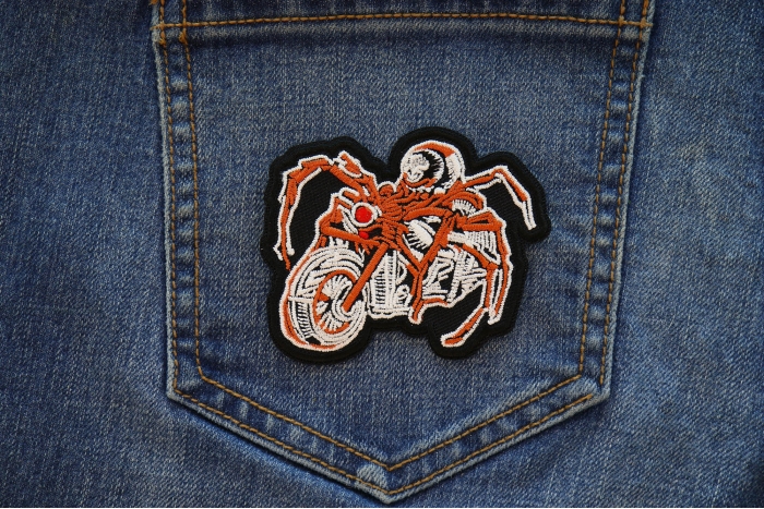 Spider Biker Patch shown on jeans