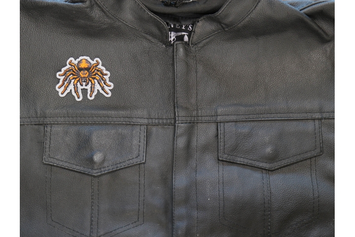 Spider Patch shown on leather vest