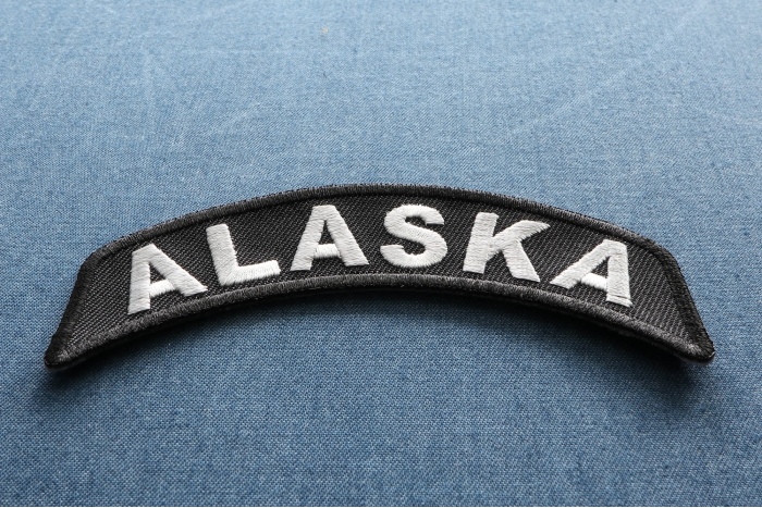 Alaska Patch Iron on State Rocker diagonal view