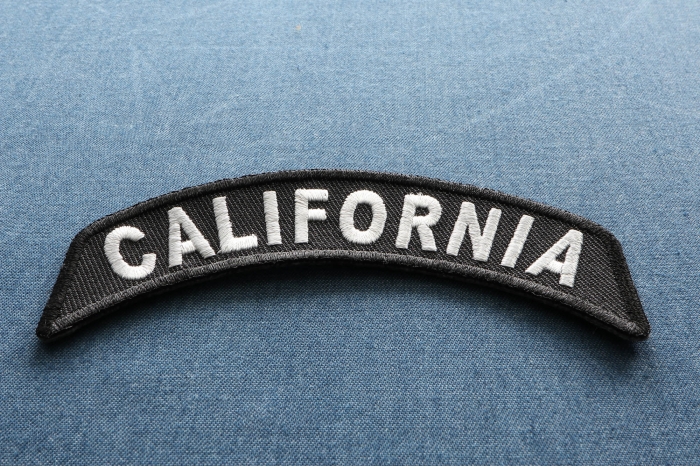 California Patch Iron on State Rocker diagonal view