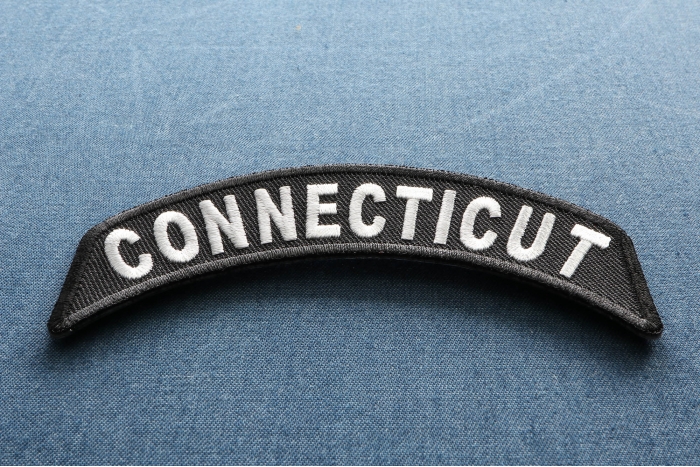 Connecticut Patch Iron on State Rocker diagonal view