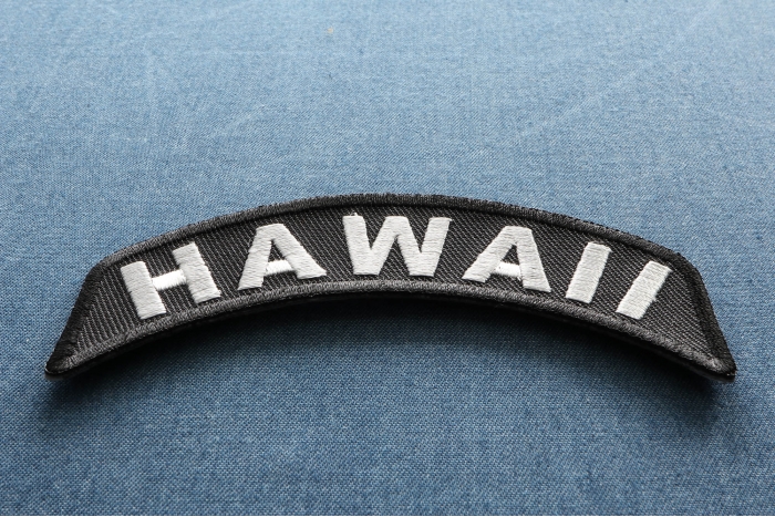 Hawaii Patch Iron on State Rocker diagonal view