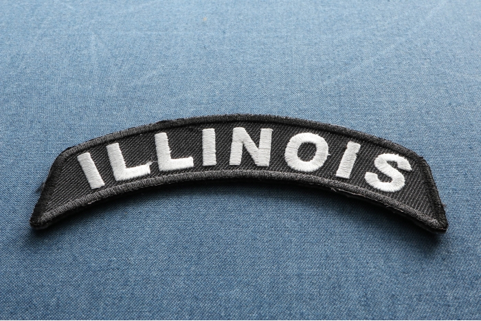 Illinois Patch Iron on State Rocker diagonal view