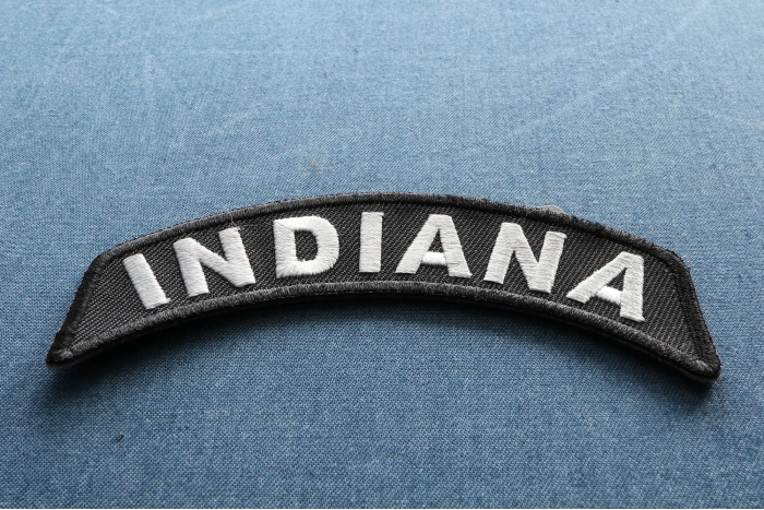 Indiana Patch Iron on State Rocker diagonal view