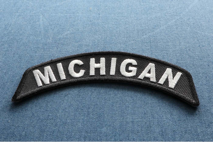 Michigan Patch Iron on State Rocker diagonal view