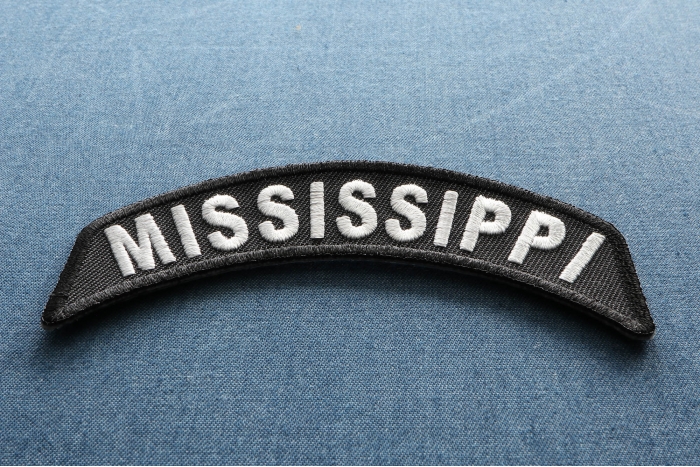Mississippi Patch Iron on State Rocker diagonal view