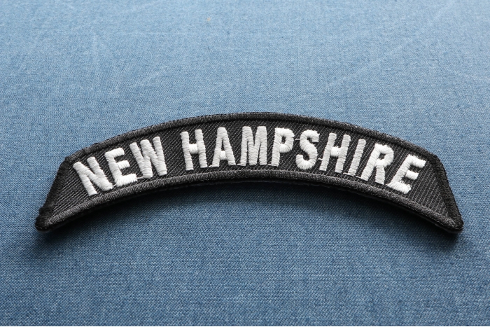 New Hampshire Patch Iron on State Rocker diagonal view
