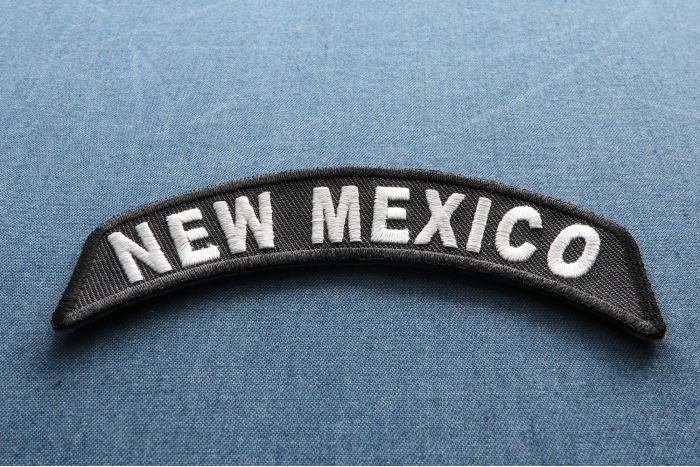 New Mexico Patch Iron on State Rocker diagonal view