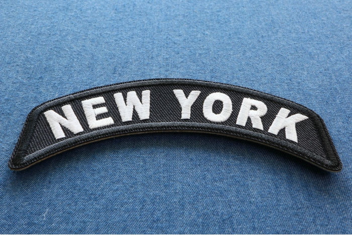 New York Patch Iron on State Rocker diagonal view
