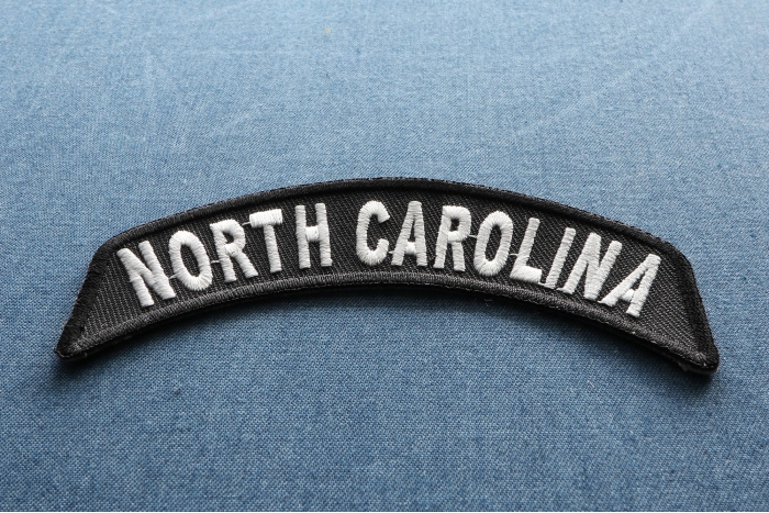 North Carolina Patch Iron on State Rocker diagonal view