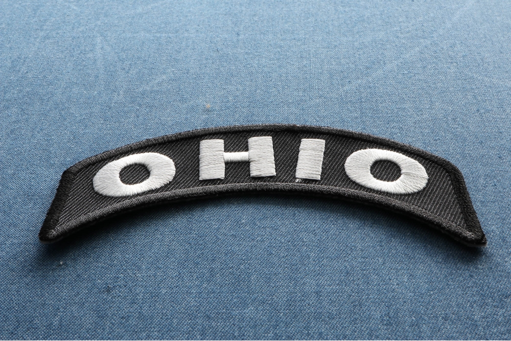Ohio Patch Iron on State Rocker diagonal view