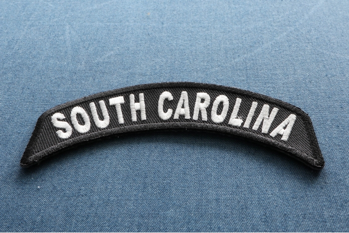 South Carolina Patch Iron on State Rocker diagonal view