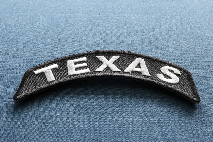 Texas Patch Iron on State Rocker diagonal view