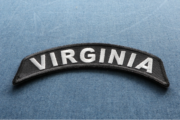 Virginia Patch Iron on State Rocker diagonal view
