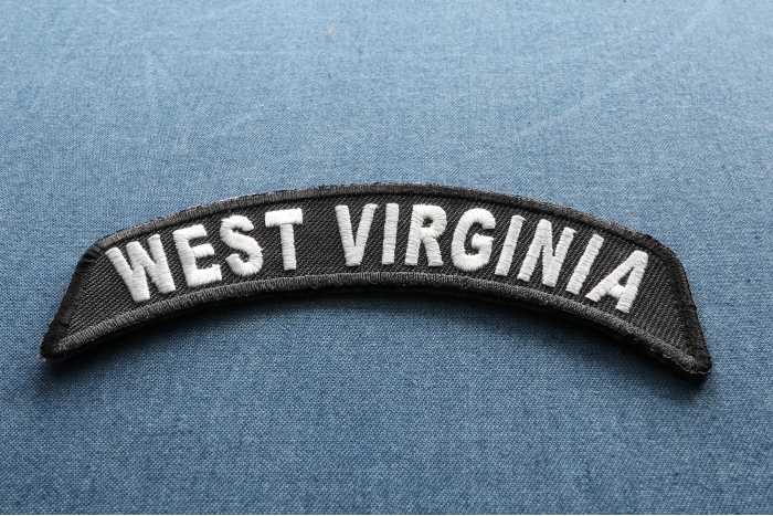 West Virginia Patch Iron on State Rocker diagonal view