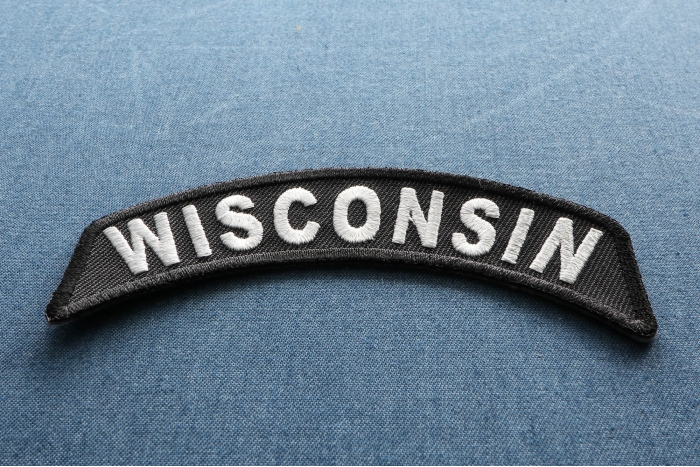 Wisconsin Patch Iron on State Rocker diagonal view