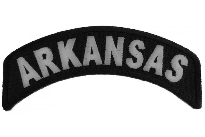 Arkansas Top Rocker Lettering Arkansas State Embroidered Small Iron On Rocker Patch by Ivamis Patches
