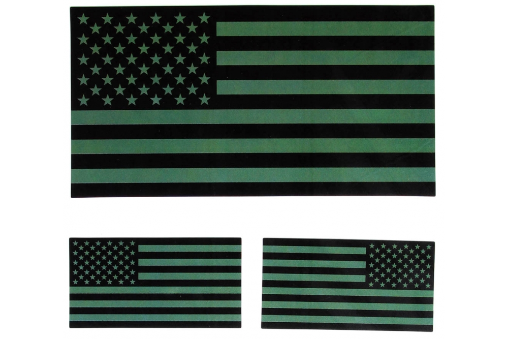Black and Green US American Flag Sticker US Flag Stickers TheCheapPlace
