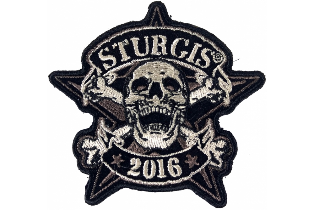 Sturgis 2016 Motorcycle Rally Patch - Skull and Cross Bones
