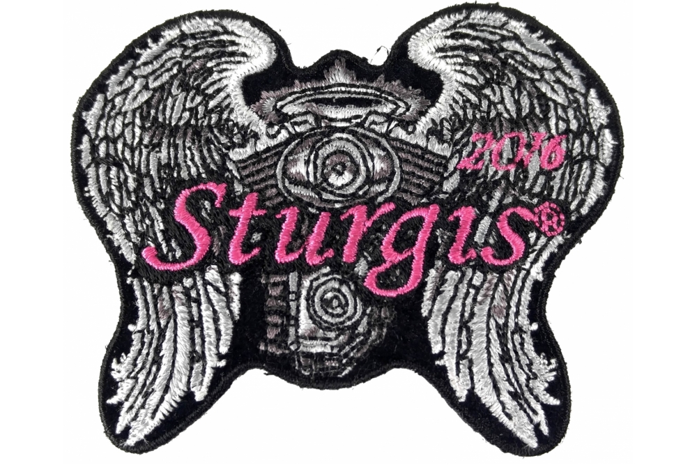 Sturgis 2016 Motorcycle Rally Iron on Patch Angel Wings