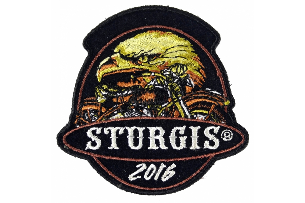 Sturgis 2016 Motorcycle Rally Iron on Patch Eagle and Motorcycle