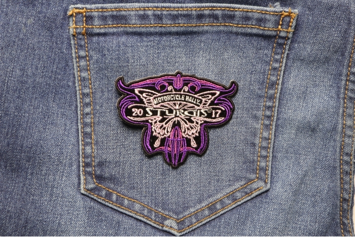 Sturgis 2017 Patch Butterfly shown on jeans