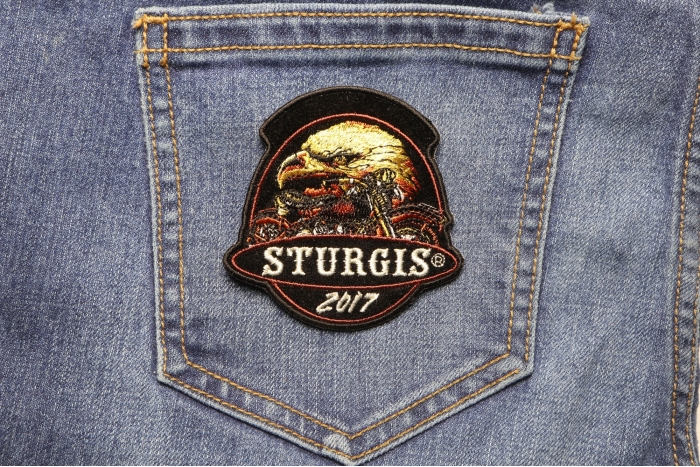 Sturgis 2017 Patch Eagle shown on jeans