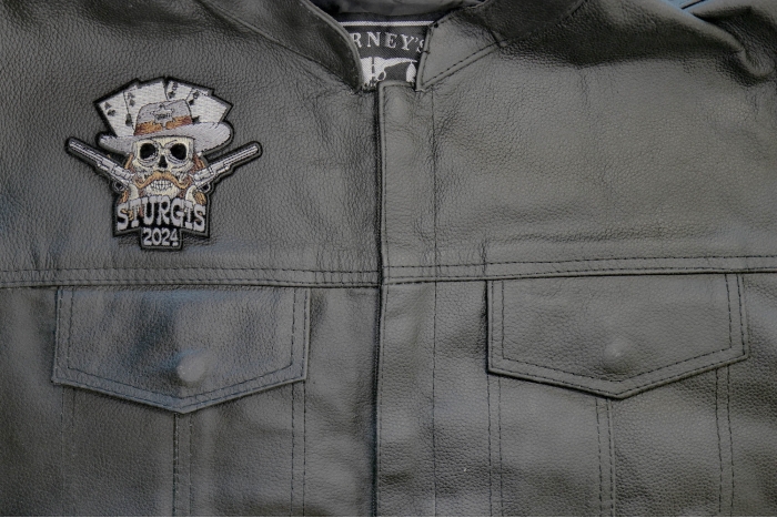 Sturgis 2024 Wild Bill Patch shown on leather vest