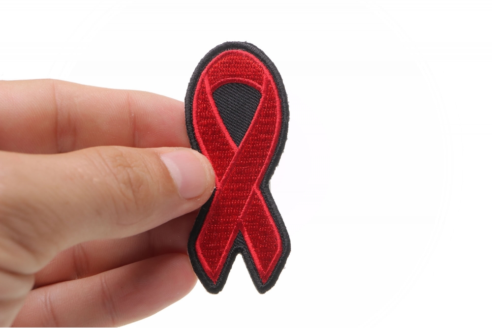 Red Ribbon Aids Awareness Patch Support Ribbons TheCheapPlace