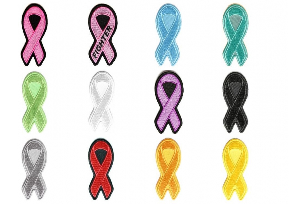 Awareness Ribbon Patches Set Of 12 Different Colored Embroidered Iron On Ribbons