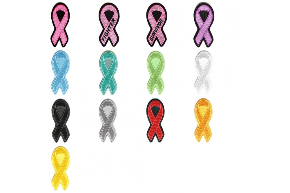 Different Colored Ribbon Patches For Awareness