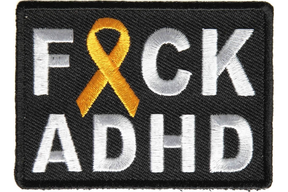 FCK ADHD Orange Ribbon Patch